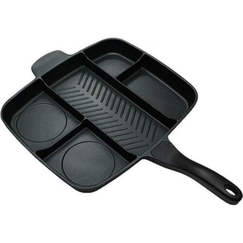 Five-in-one Frying Pan Multi-Function Aluminum Alloy Non-stick Smoke-free Open Flame Home Breakfast Baking Cooking Pot Household