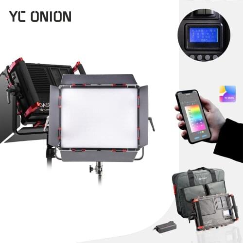 YC Onion RGB Led Light with App Control, 60W Variable 2800K~10000K, Dimmable 0~100% CRI97+ TLCI 96+, with LCD Screen for Studio