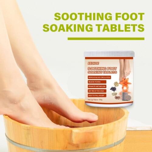 100g/Box Feet Effervescent Tablet Warmth Universal Compact Soothing Foot Soaking Tablet for Unisex Foot Care Treatment