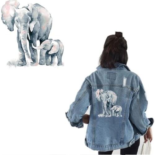 Elephants Iron on Heat Transfer Printing Thermal Patches Stickers Washable for Clothes T-shirts Hoodies DIY Appliques New 2018