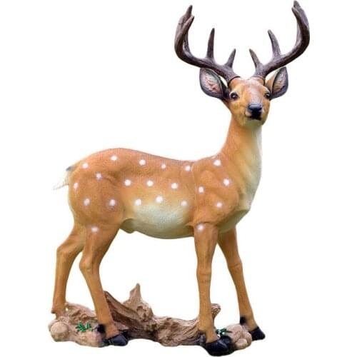 DEER ORNAMENTS COURTYARD GARDEN LAWN FIGURINES DECORATION OUTDOOR PARK VILLA FURNISHING CRAFTS PASTORAL SIMULATION ANIMAL RESIN