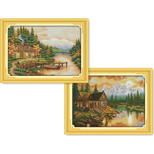 Everlasting Love Sunset Chinese Cross Stitch Kits Ecological Cotton Stamped Printed 11CT DIY New Year Christmas Decorations Gift