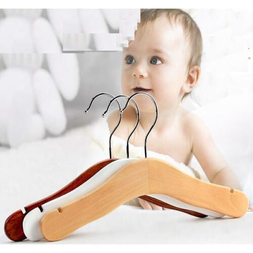10pcs/lot 24cm/27cm childrens real wood clothes rack clothes store childrens clothes rack new baby clothes hanger