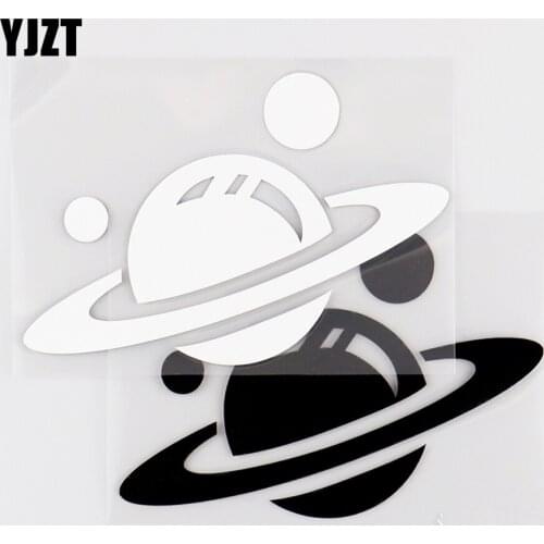 YJZT 13X8.8CM Planet Saturn Space Personalized Car Sticker Vinyl Decals Black / Silver 10A-0376