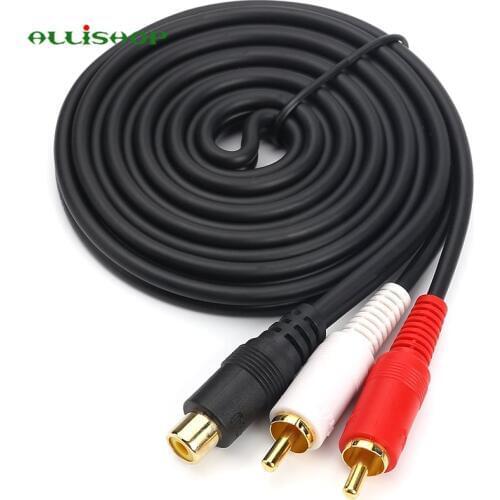 RCA Female to 2 RCA Male Y Cable Stereo Audio Cable Gold Plated Metal Shell Flexible PVC Jacket