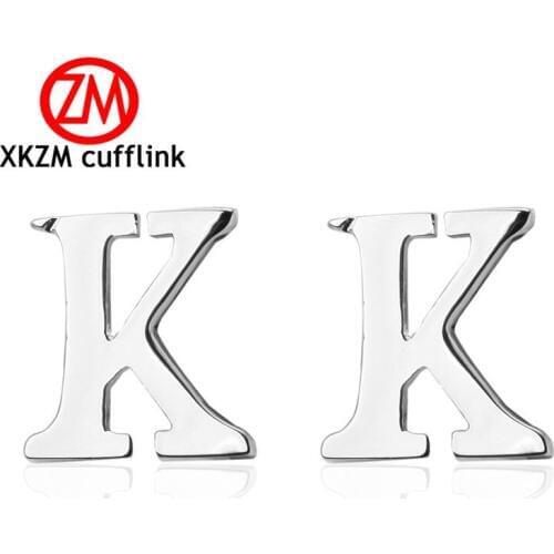 New Style Letter K Cufflinks for Mens Wedding Cufflinks Simple Shirt Cufflinks Male French high Cuff Links Suits Accessories
