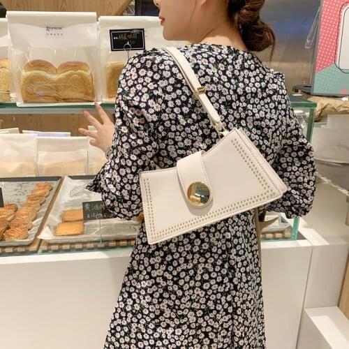 2021 Crossbody Bags for Women Summer Messenger Bags for Girls Sac A Main Solid Rivet Shoulder Bag Female Handbag Fashion New