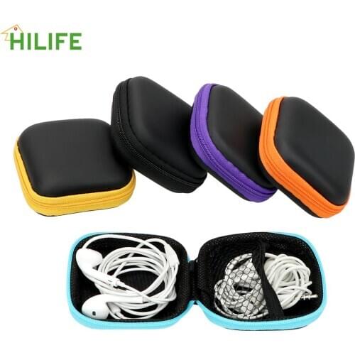 Mini Zipper Hard Headphone Case USB Cable Organizer Earphone Storage Bag Portable Earbuds Pouch Box Headset Cover Protector