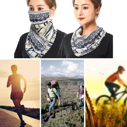 1Pc Flower Pattern Women Sport Scarf Bandana Chiffon Summer Face Mouth Neck Snood Scarf Sunscreen Hiking Cycling Scarf