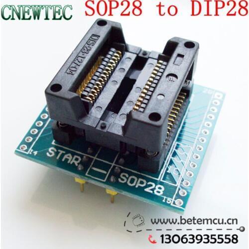 1PCS SOP28 to DIP28 IC socket Programmer adapter Socket High Quality OTS-28-1.27-04 for PIC16F876 STC12C5608 And so on