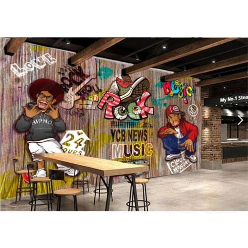 3d photo wallpaper custom mural Retro nostalgic street graffiti rock music decor 3d wall murals wallpaper in the living room