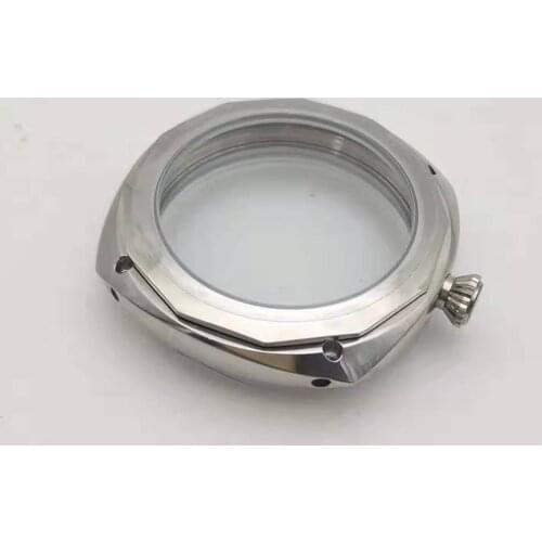 45mm Stainless Steel Watch Case Shell for ETA 6497/6498 Hand-Winding Polished Watch Case for ST36 Movement Accessories