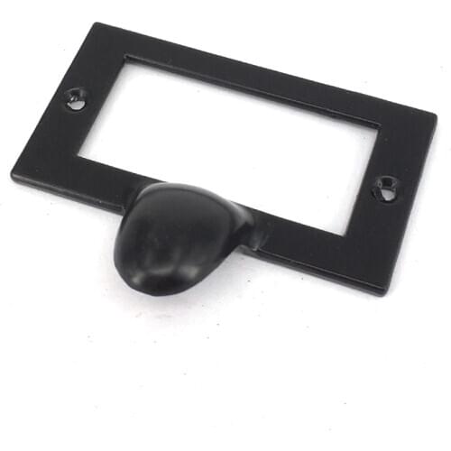 5PCS Reto Black Zinc alloy Label Pull Frame Handle File Name Card Holder For Furniture Cabinet Drawer Box Case Hardware
