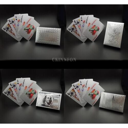 50Sets Poker Playing Cards Luxury Platinum Foil Waterproof Gold Plated Porker Cards Set For Board Games Gold/Silver