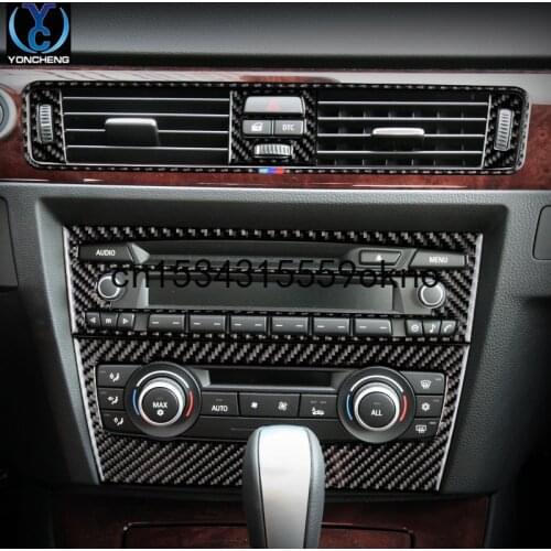 For BMW E90 E92 2005-12 Carbon Fiber Interior Modification Accessories Center Control Door Gear Outlet Steering Wheel Sticker