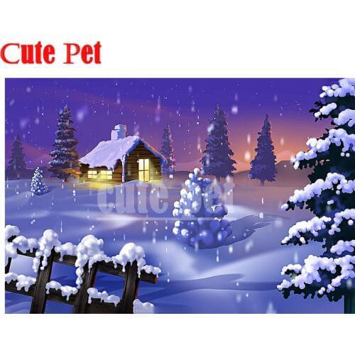 Diamond Art oil painting Kit Winter Wooden House 5d diamond painting diy full diamond home wall decoration art embroidery inlay