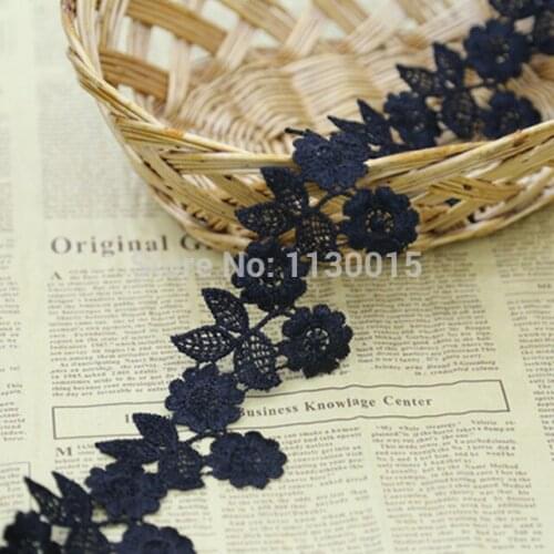 15Yards White Embroidered Flower Lace Trim Applique Headband Craft Sewing Knitting DIY Handmade Patchwork Ribbon