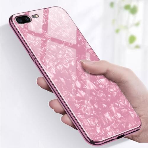 Cover for iPhone8 Glass case for iPhone 8 Case for iphone 8 7 Plus Luxury Protective Back Cover Pink Shockproof for iPhone 7 8