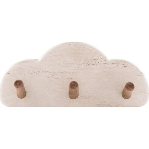 Cloud Shape Vintage Retro Wooden Wall Hooks for Coats
