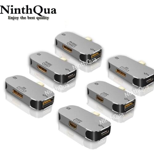 USB Type C Hub Adapter Laptop Docking Station 3 in 1 USB C to DP 4K HDMI-Compatible Mini DP Type C Expansion Dock for Macbook