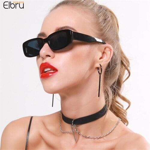 Elbru New Fashion Vintage Sunglasses Women Brand Designer Retro Small Rectangle Sun Shades Glasses Female UV400 Lens Eyewears