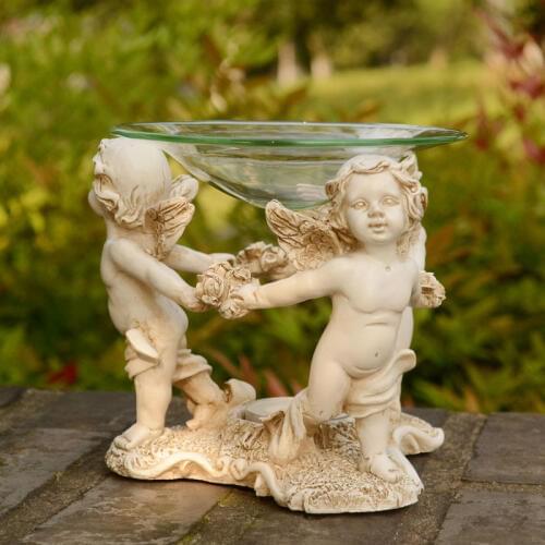 Europe Angel TeaLight Candle Holder Aroma Furnace Burner Wedding Party Decor Incense Burner Ceramic Essential Oils Lamp Z264