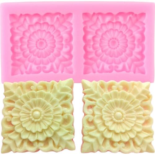 Chrysanthemum Silicone Mold Relief Flower Lace Cupcake Topper Fondant Cake Decorating Tools Cookie Baking Candy Chocolate Moulds