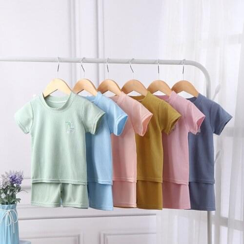 Summer Baby Short Sleeves Clothes Sets Fashion Tops + Pants Toddler Boys and Girls Outfits Suits Children Infant Clothing 0-36M