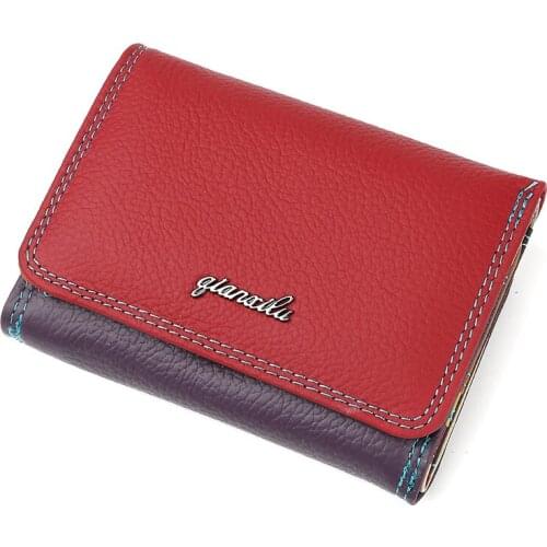 New Soft geniune Leather Womens Wallet Women purse Fashion Tri-Folds Clutch For Girls Coin Purse Card Holders Female wallet