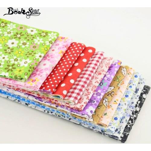 2017 New Colorful Design 7 PCS/ Lot 9CMx50CM Plain Fabric Cotton TIssue Material DIY Crafts Textile Patchwork Quilting