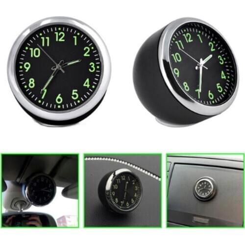 Mini Luminous Car Quartz Clock Exquisite Digital Clock Universal Pocket Stick-On Watch for Car Boat Bike Home Multipurpose Decor