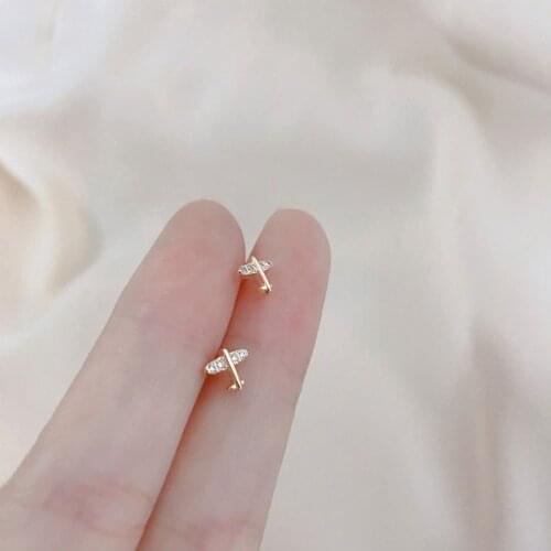 Miuoxion Retro Aircraft Zircon Earrings Fashion Personality Party Jewelry For Women Feature Namour Charm Gift All Seasons