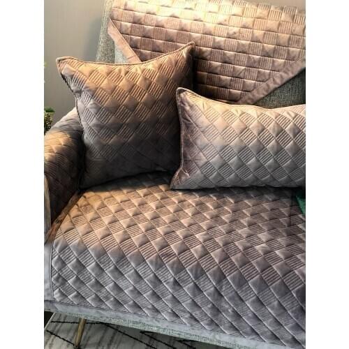 Custom Plush sofa cushion Leather sofa protection slipcover Corner Sofa Non-slip sofacover 2/3/4 seat velvet sofa cover