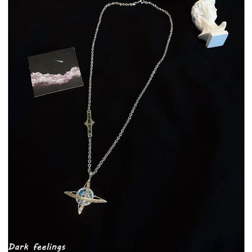 Set Auger Planet Universe Necklace Chains Necklaces Metal Titanium Trendy Cn(origin) Lovers' Saimico