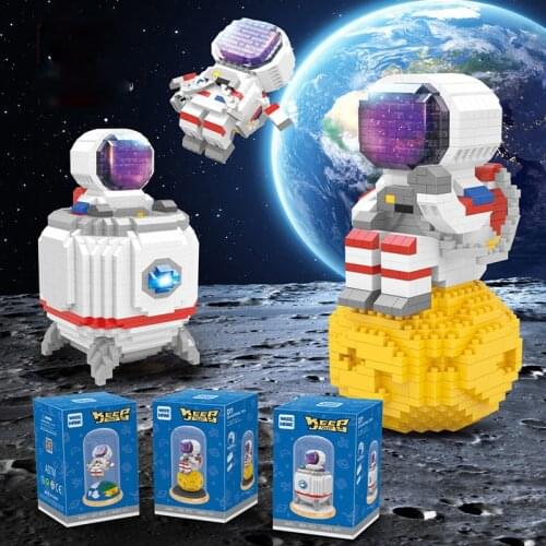 DIY Assembled Building Blocks Set Diamond Astronaut Bricks Compatible Educational Toys Childrens Gift