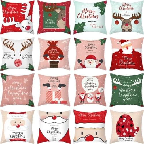 Christmas Xmas Red PillowCase Tree Decoration Santa Claus Cushion Cover Christmas Decorations for Home Decor Noel Natal 2021