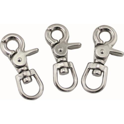 Stainless steel 316 Webbing Bag Trigger Swivel Lobster Clasps Clips Snap Hooks Weave Paracord Lanyard Buckles