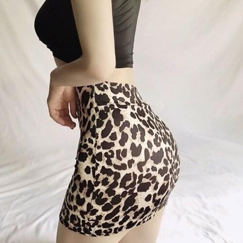 Tight Party See Through Skirts Micro Mini High Waist Sexy Thin Leopard Snake Pattern Skirts Casual Package Short Hip Skirt