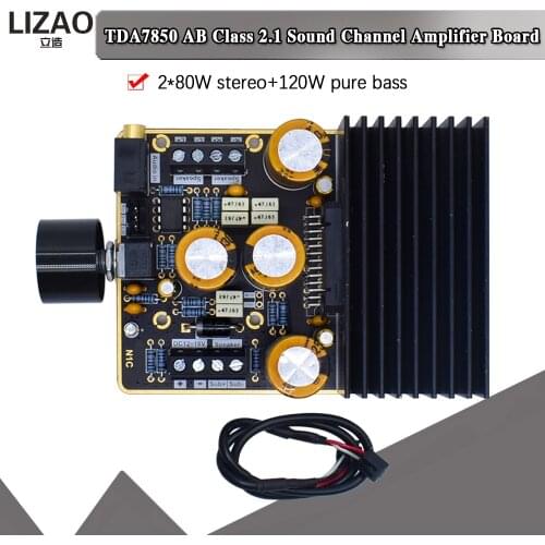 Official TDA7850 Subwoofer Digital Amplifier Audio Board 2*80W+120W Stereo Class AB Amplificator For2-8 Ohm Speaker DC9-18V