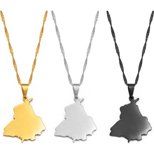 Anniyo India Punjab State Map Pendant Neckalces Jewelry #212121