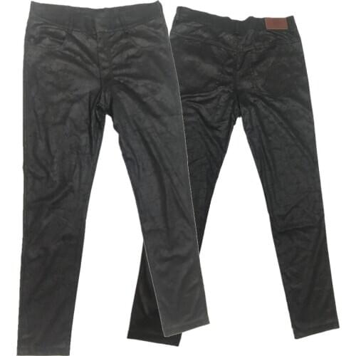 Sexy Streetwear Men Causal Leggings Tight Casual Pants Do Old Cowboy Prints High Stretch Skinny Leg Denim Trousers Pencil Pants