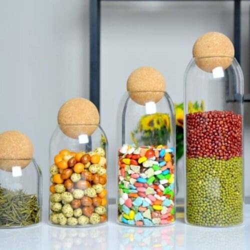 Transparent Glass Seasoning Teapot Storage Tank Storage Bottle Home Decoration Food Container Kitchen Storage Tool