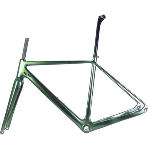 Chameleon1001 Paint gravel bike frameset UD gloss carbon gravel frame disc with seatpost size 27.2mm cyclocross bicycle frame