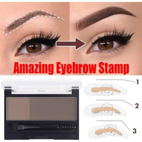 Adjustable Eyebrow Stamp Rotatable For Three Type Brow Shape Eyebrow Powder Fit different Looks Makeup Tools TSLM1
