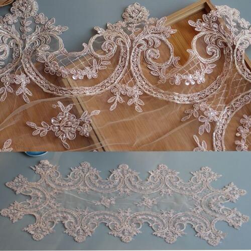 Pink Luxury Beaded Lace Tablecloth Handmade Sheet Doilies Alencon Lace Mat Top Cover