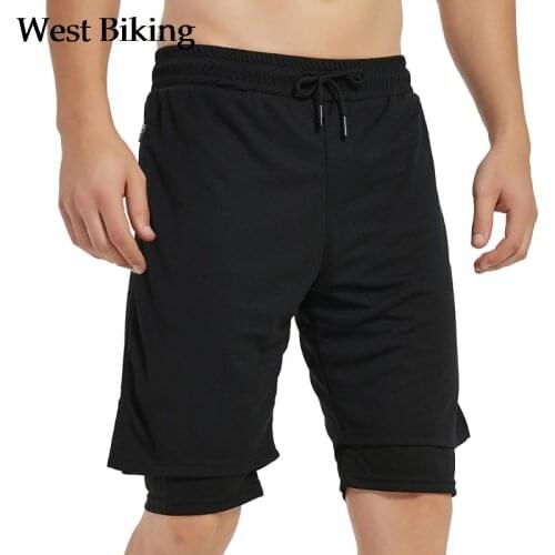 2 in 1 Jogging Fitness Shorts Quick Dry Mens Gym Men Shorts Sport Short Pants