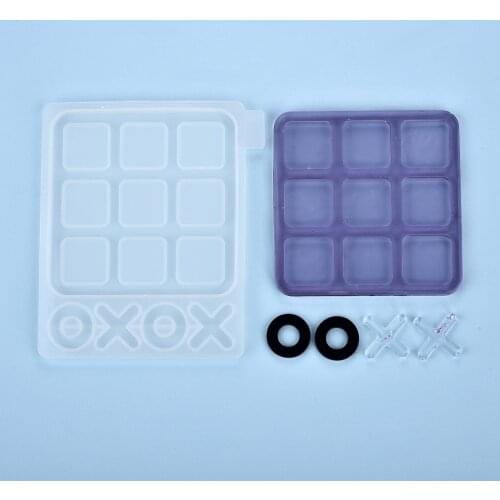 Handmade Tic-Tac-Toe OX Chess Game Silicone Mold Resin Mold For DIY Crystal Epoxy Resin Jewelry Making Crafts