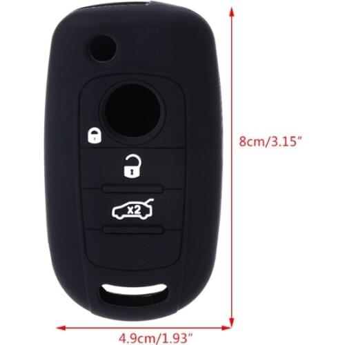 Silicone Car Key Case Cover For Fiat 500X Toro Tipo Egea 3 Buttons Dodge Neon