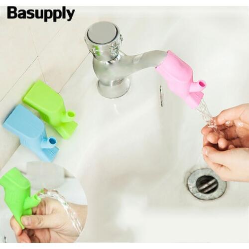Basupply 3Pcs/lot Silicone Faucet Extender Kids Water Reach Tap Toddler Extender Hand Washing Bathroom Accessories Kitchen Tools