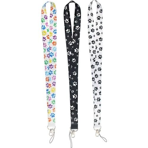 Cute Paw Print Neck Strap Hang Rope for Keys ID Card Mobile Phone Straps Lanyard Badge Holder Key Chain Cute Phone Hanger